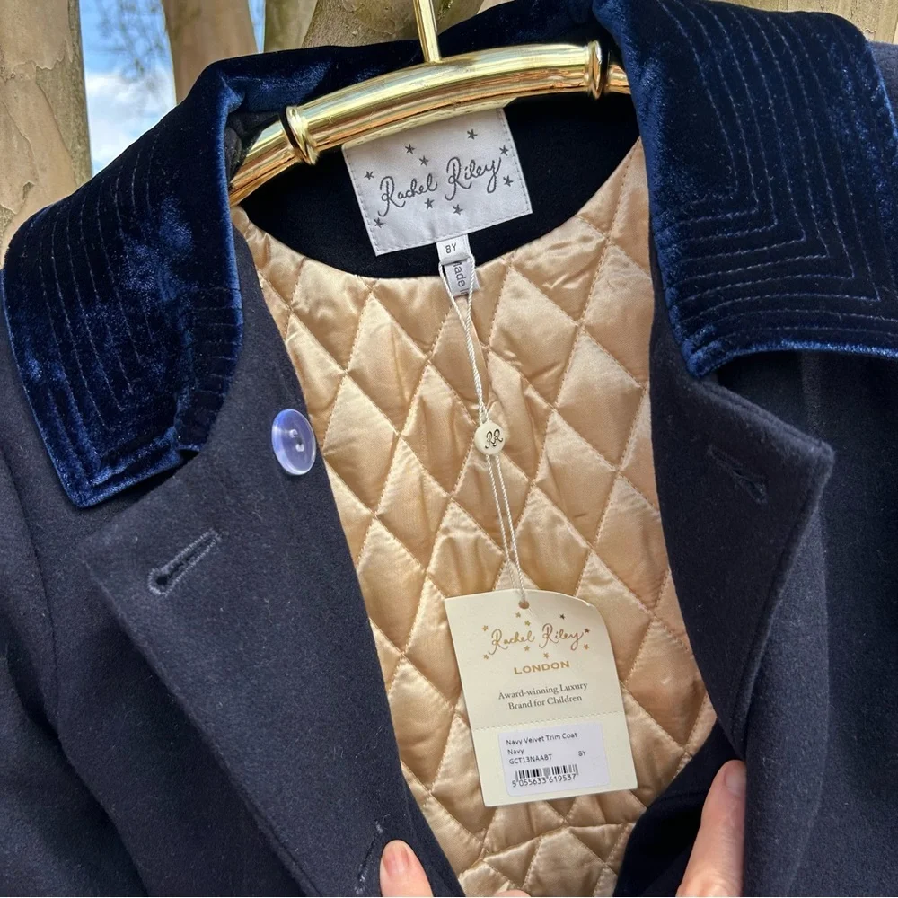 Rachel Riley Navy Double-Breasted Pea Coat